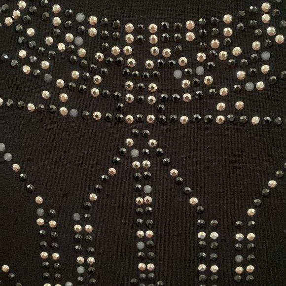 Calvin Klein black top with black and silver embellishments. Size XL - Picture 3 of 8